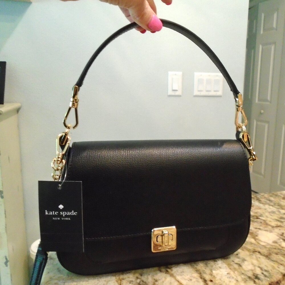 Kate Spade Black Crossbody Bag with Gold Hardware